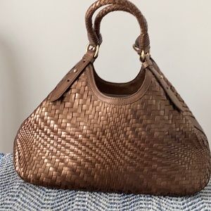 Cole Haan Bronze triangular Genevieve bag
